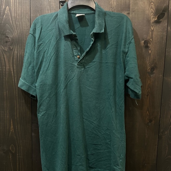 Vintage America Other - Dark green collared t shirt w buttons